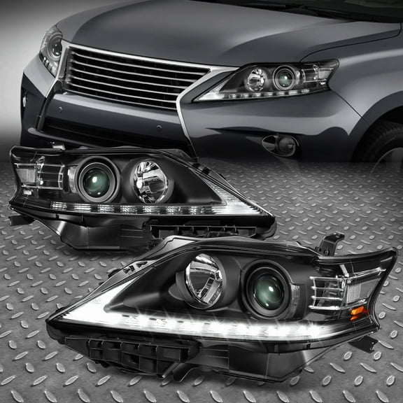 Nuvision for 13-15 Lexus RX350 RX450H LED DRL Projector Headlights Black/Clear