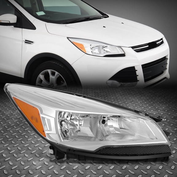 NUVISION for 13-16 Ford Escape OE Style Passenger Side Headlight Headlamp Chrome/Amber