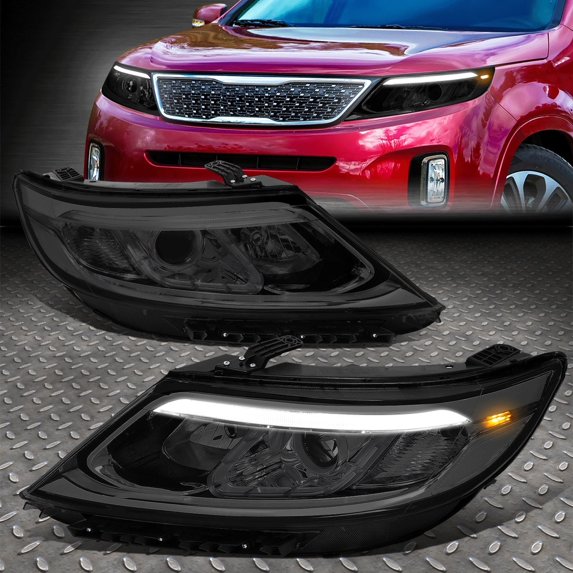 Nuvision for 14-15 Sorento EX SX 3D LED DRL Projector Headlight Head Lamps Smoked/Clear