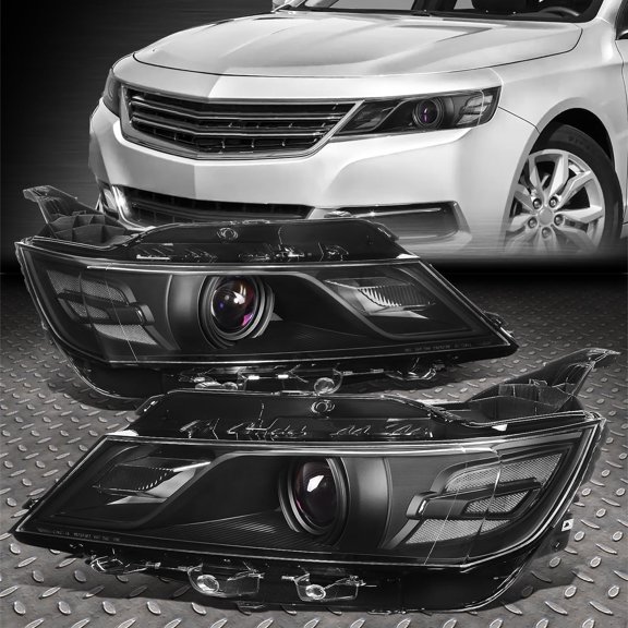 NUVISION for 14-20 Chevy Impala OE Style Black Housing Clear Corner Projector Headlights
