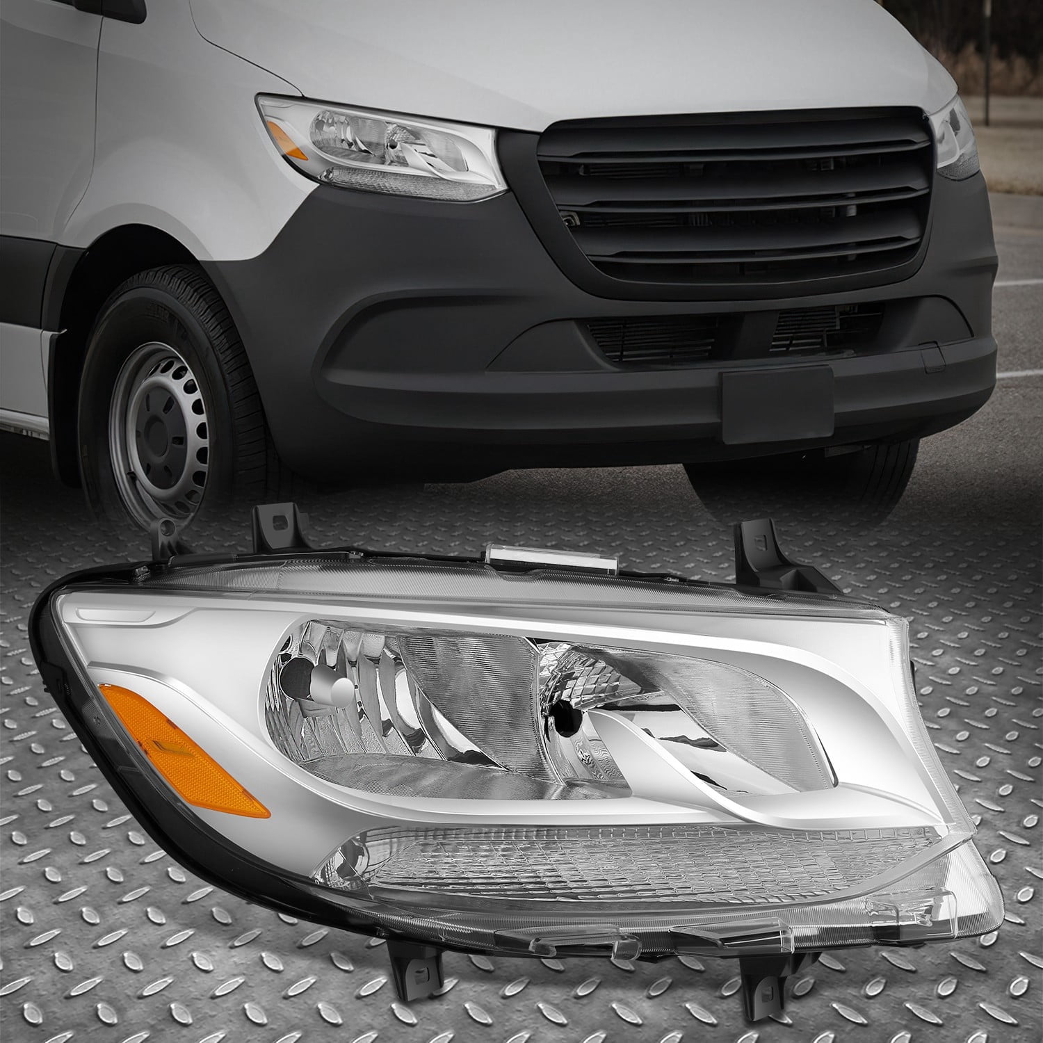 NUVISION for 19-24 Mercedes Sprinter Passenger Right Side Chrome Amber ...