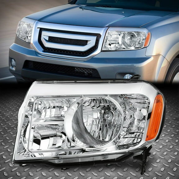 Nuvision for 2009-2011 Honda Pilot Left Driver Side OE Style Headlight Head Lamp Chrome