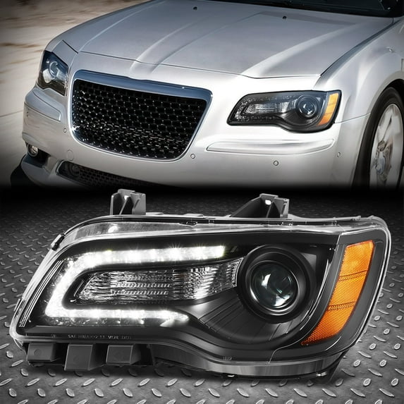 Nuvision for 2011-2014 Chrysler 300 Driver Side LED DRL Projector Headlight Lamp Black