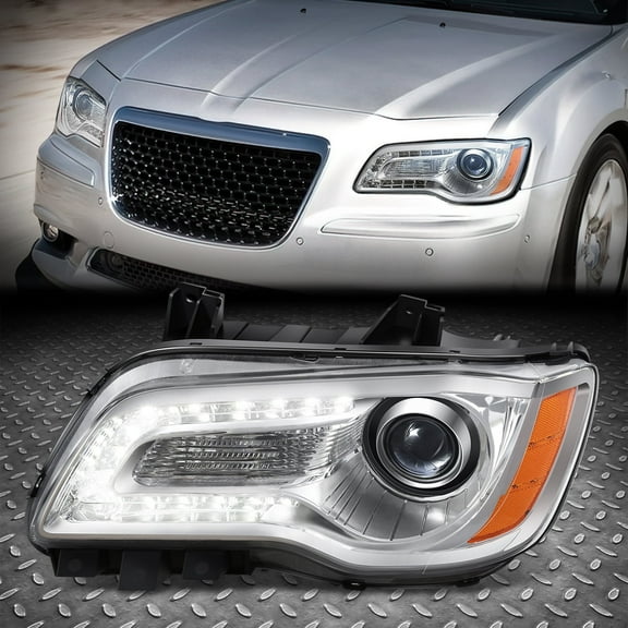 Nuvision for 2011-2014 Chrysler 300 Driver Side LED DRL Projector Headlight Lamp Chrome