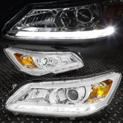 Nuvision for 2013-2015 Honda Accord LED DRL Projector Headlights Chrome/Amber