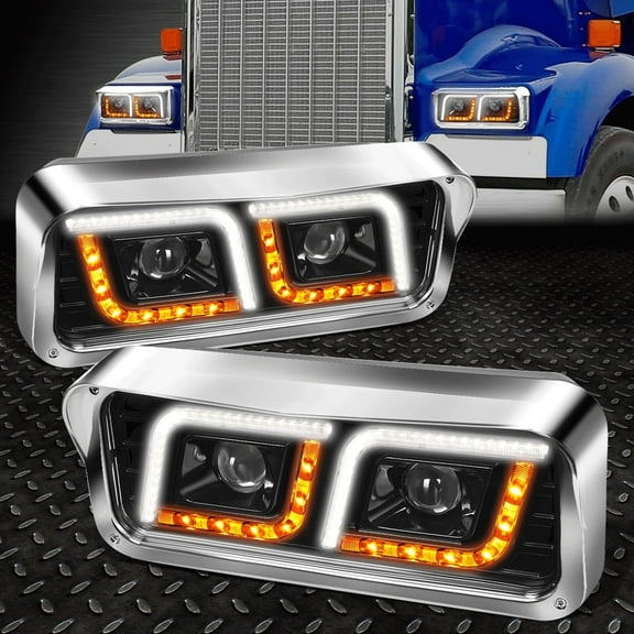 Nuvision for 81-19 Western Star 4800 Kenworth W900 LED DRL Signal Projector Headlight
