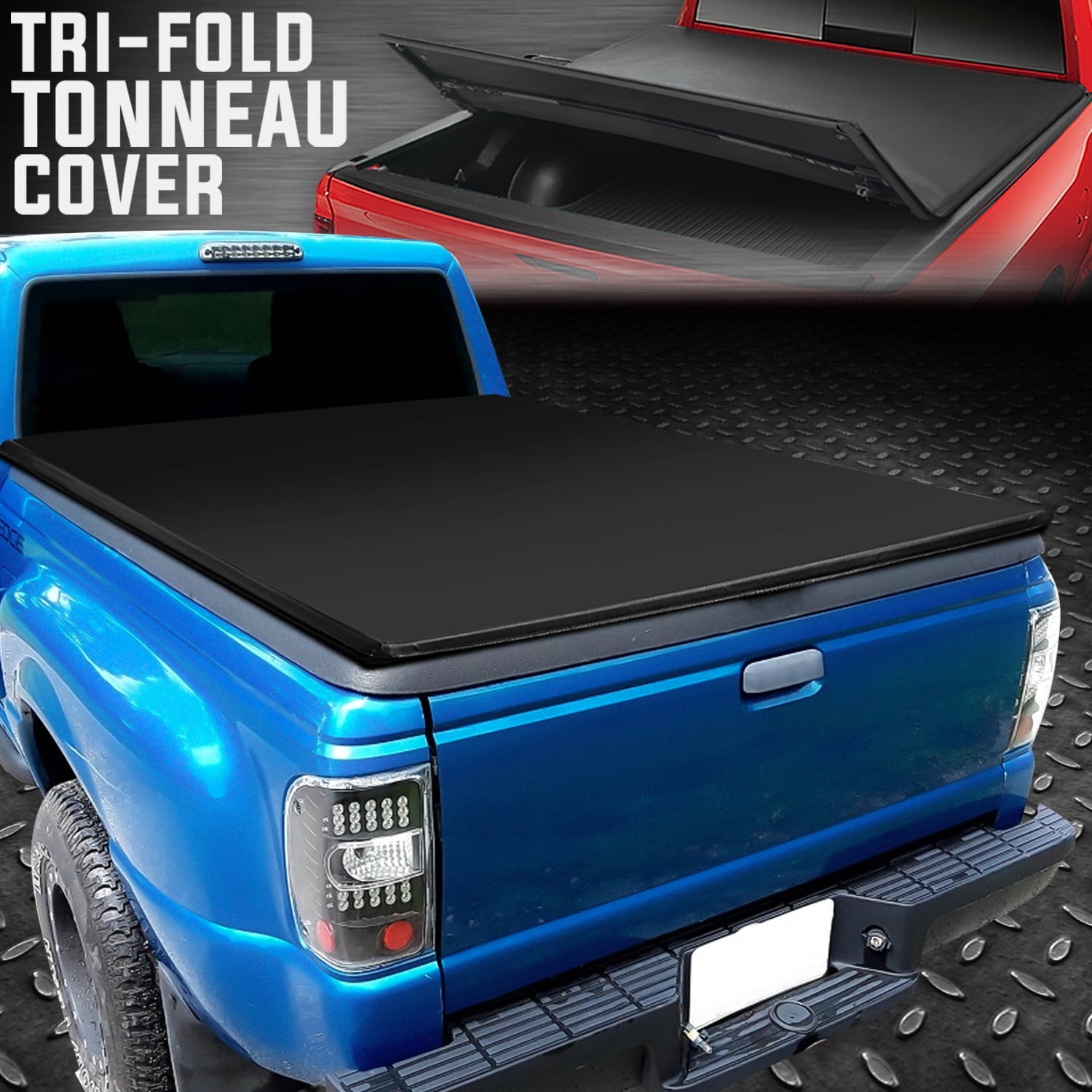 Nuvision for 93-04 Ford Ranger Flareside 6Ft Bed Tri-Fold Soft Top Trunk Tonneau Cover