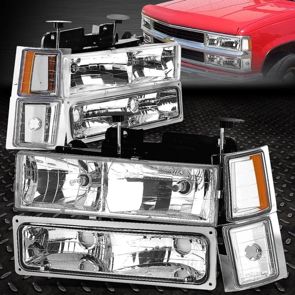 NUVISION for 94-00 Chevy C10 C/K 1500 2500 3500 Tahoe Headlight Bumper Lamps