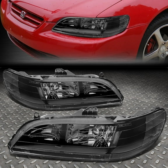 NUVISION for 98-02 Honda Accord 2/4Dr Black Housing Clear Corner Headlight Signal Lamps