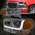 thumbnail image 1 of Nuvision for 99-07 GMC Sierra Yukon LED DRL Smoked Amber Headlights Bumper Signal Lamps, 1 of 12