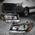 thumbnail image 1 of NUVISION for Mercedes Sprinter W907 Pair of Black Amber Halogen Headlight Lamps, 1 of 8