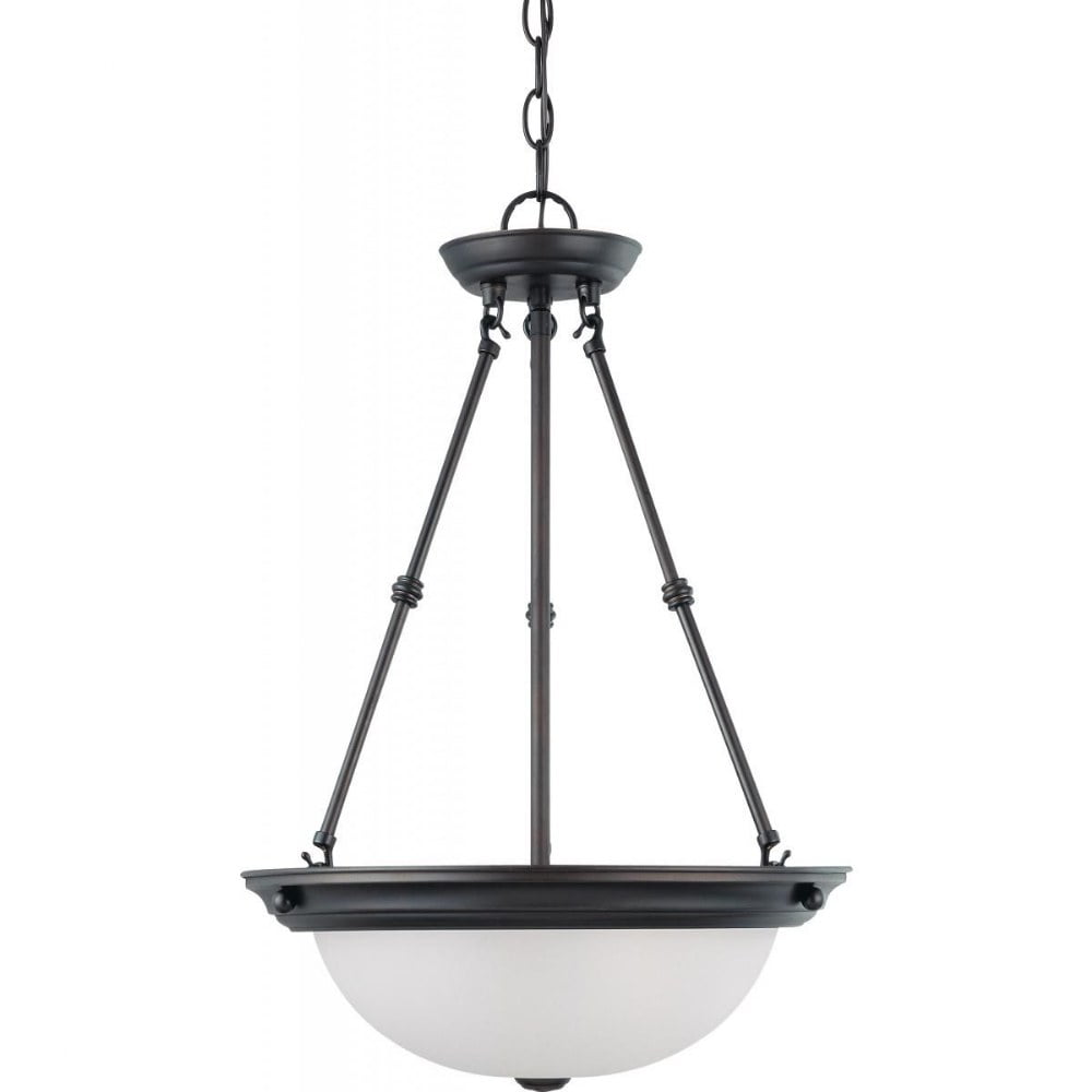 Mahogany Bronze 23" Glass Pendant Light Fixture