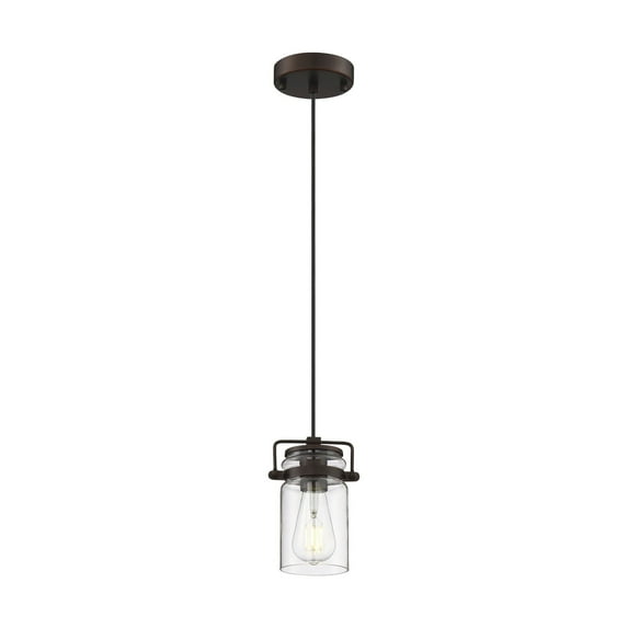 Nuvo Lighting Antebellum 1-Light Mini Pendant Fixture Mahogany Bronze Finish with Clear Glass - N/A