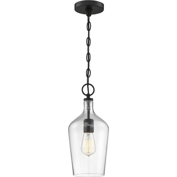 NUVO 60/6749 Hartley 1 Light Pendant Fixture,Matte Black