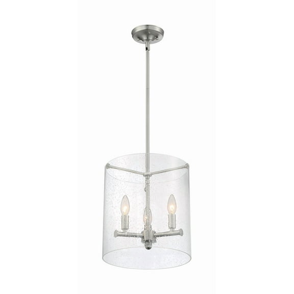 60/7187-Nuvo Lighting-Bransel-3 Light Pendant in Transitional Style-11.75 Inches Wide by 12.88 Inches High-Brushed Nickel Finish