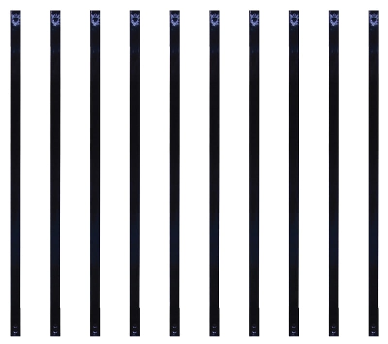 Black Powder Coated Steel Rectangular Deck Balusters, 32" Set of 10