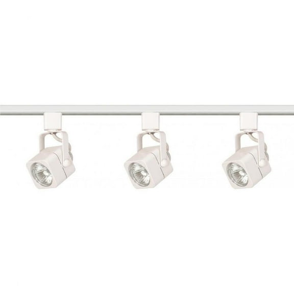 Satco TK345 Mini Track Lighting Kit 3 Square Heads White Finish