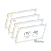 NUWATT 4 Pack, 1x2 LED Flat Panel Light Surface Mount, 5CCT 2700K/3000K/3500K/4000K/5000K Selectable, 2000LM, 22W, Internal Driver, Dimmable, 120V, 1x2 FT Ultra-Thin Ceiling Light Fixture, 1" Thick