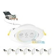 thumbnail image 1 of NUWATT 6 inch Gimbal LED Recessed Light Canless Wafer Lights, 5CCT 2700K/3000K/3500K/4000K/5000K, Dimmable, 1050LM, 12W, Ultra-Thin Angled Recessed Lighting Directional LED Downlight, ETL, 6 Pack, 1 of 10