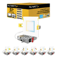 thumbnail image 1 of NUWATT 6 Pack 6 Inch Square Ultra-Thin LED Recessed Lighting, Selectable 2700K/3000K/3500K/4000K/5000K, High Brightness 1050 Lumens Dimmable, White Canless Slim Wafer Light, IC Rated, Metal J-Box, 1 of 9