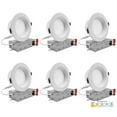 thumbnail image 1 of NUWATT 6 Pack 4 Inch LED Recessed Ceiling Light with Junction Box, 10W, 5 Color Selectable 2700K - 5000K Daylight, Dimmable, Canless Downlight, 800 LM, 120 Volts, Wet Rated, Certified, 1 of 7