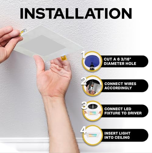 NUWATT 12 Pack, 6 Inch 2 HOUR FIRE RATED LED Recessed Light, Selectable