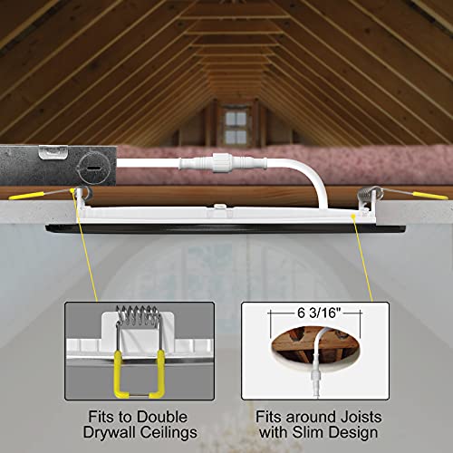NUWATT 6 Pack, 6 Inch UltraThin Black LED Recessed Lighting, 5CCT