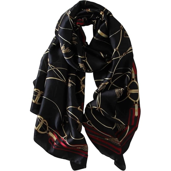 NUWEERIR Womens 100% Large Mulberry Silk Scarf Long Satin Scarf Fashion Lightweight Wraps