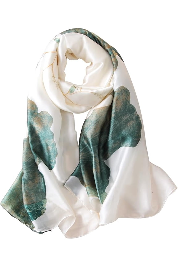 NUWEERIR Womens 100% Large Mulberry Silk Scarf Long Satin Scarf Fashion Lightweight Wraps