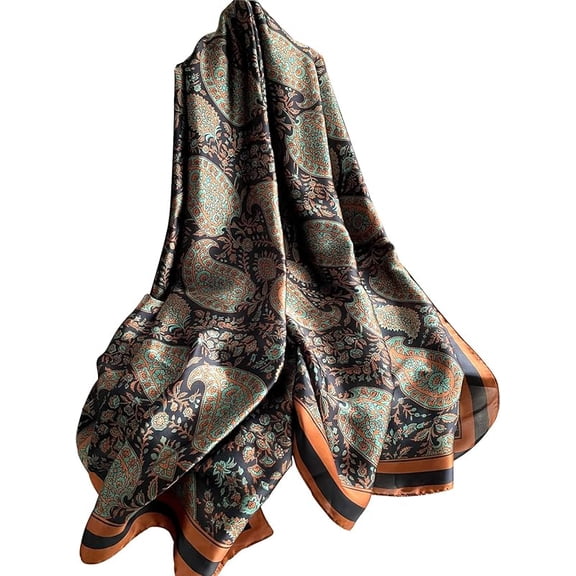 NUWEERIR Womens 100% Large Mulberry Silk Scarf Long Satin Scarf Fashion Lightweight Wraps