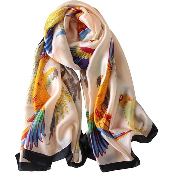 NUWEERIR Womens 100% Large Mulberry Silk Scarf Long Satin Scarf Fashion Lightweight Wraps