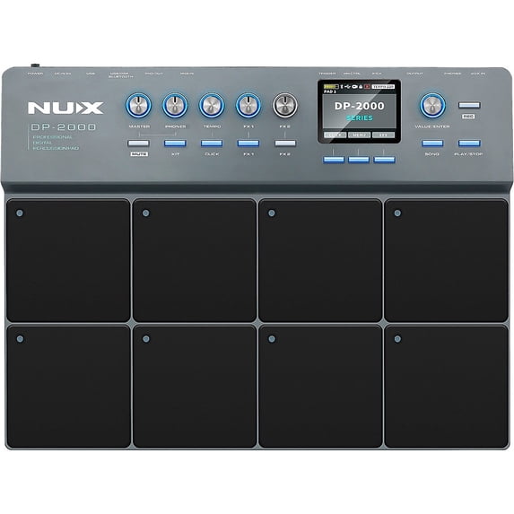NUX DP-2000 Digital Percussion Pad with 8 Velocity Sensitive Pads, FX, and Bluetooth Black