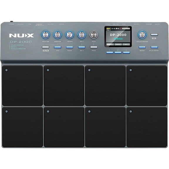 NUX DP-2000 Digital Percussion Pad with 8 Velocity Sensitive Pads, FX, and Bluetooth Black