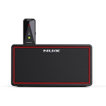 NUX Mighty Air Mini Wireless Stereo Modelling Electric Guitar Bass Amplifier 10W Amp Rechargeable Built-in Drum Machine Delay Reverb Effects with Transmitter USB Charging Cable