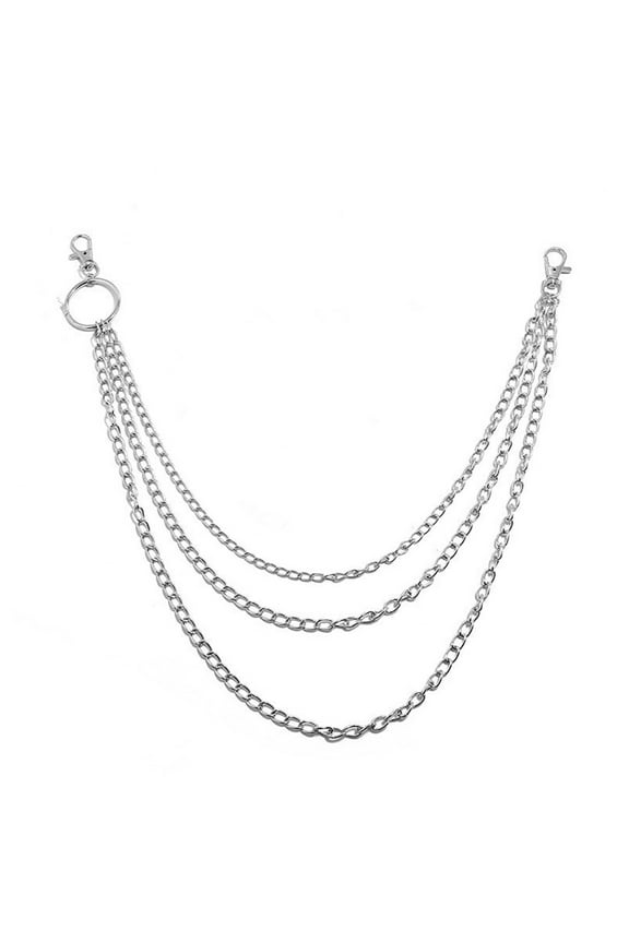 1/2/5Pcs Unisex Multi-layer Anti-Lost Pants Jeans Wallet Pocket Chain Keychain