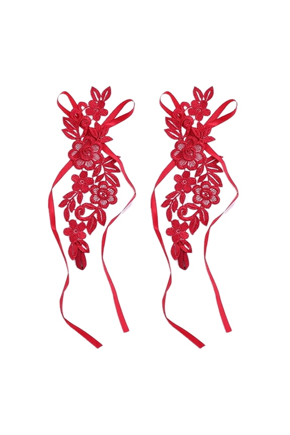 1 Pair Foot Cover with Toe Ring Hollow Out Lace Flower Applique Temptation Solid Color Close-fitting Honeymoon Wedding Night Foot Cover Foot Decoration Jewelry