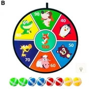 NUZYZ 1 Set Gooey Ball Dart Board Kids Sticky Balls Colorful Animal Print Great Stickiness Wall-mounted  Decompression Throwing Target Ball Toy with Sticky Hook