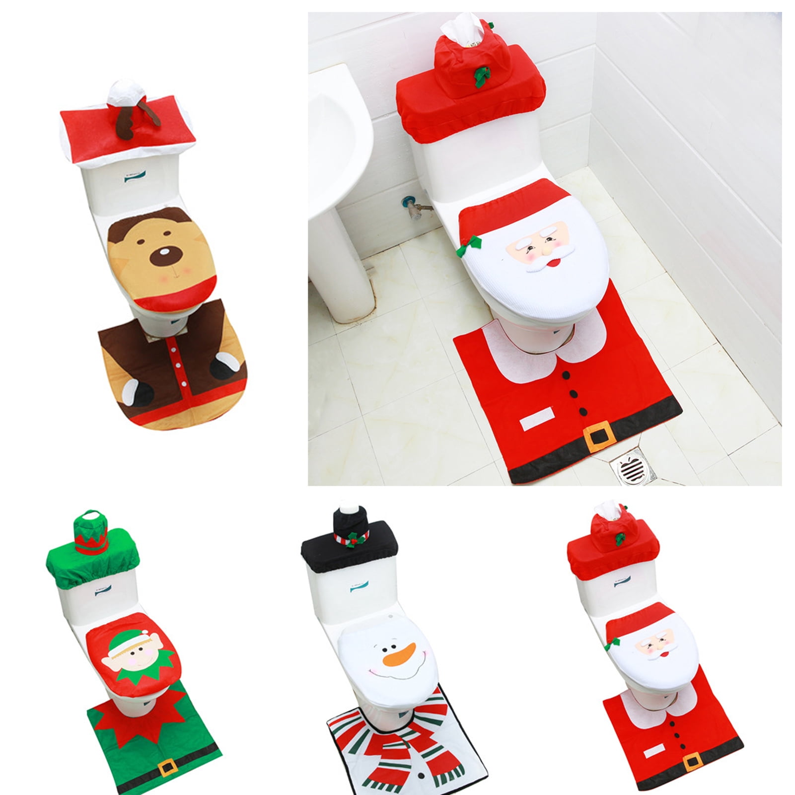 NUZYZ 1 Set Toilet Lid Cover Creative Shape Super Soft FadeResistant Bright Color Washable