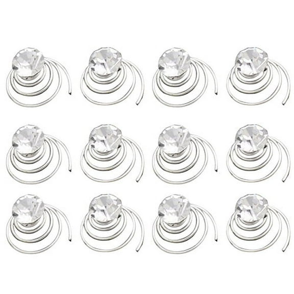 NUZYZ 12x Wedding Bridal Hair Pins Twists Coil Flower Swirl Spiral Hairpins