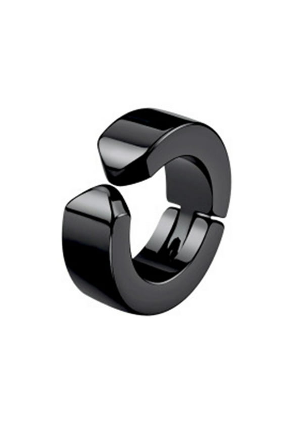 1Pc Men Titanium Steel Round Non-Pierced Ear Cuff Clip Earring Pendant for Party Club