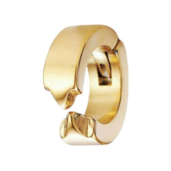 NUZYZ 1Pc Men Titanium Steel Round Non-Pierced Ear Cuff Clip Earring Pendant for Party Club