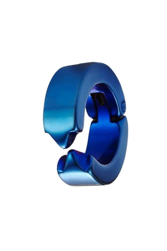 1Pc(Not 1 Pair) Men Titanium Steel Round Non-Pierced Ear Cuff Clip Earring Pendant