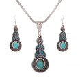 thumbnail image 1 of NUZYZ 1Set Women's Turquoise Pendant Rhinestone Earrings Necklace Jewelry Set, 1 of 8