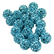 NUZYZ 20Pcs 10mm Czech Rhinestones Pave Clay Round Disco Ball Spacer Beads