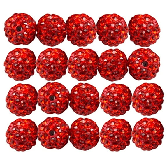 NUZYZ 20Pcs 10mm Czech Rhinestones Pave Clay Round Disco Ball Spacer Beads