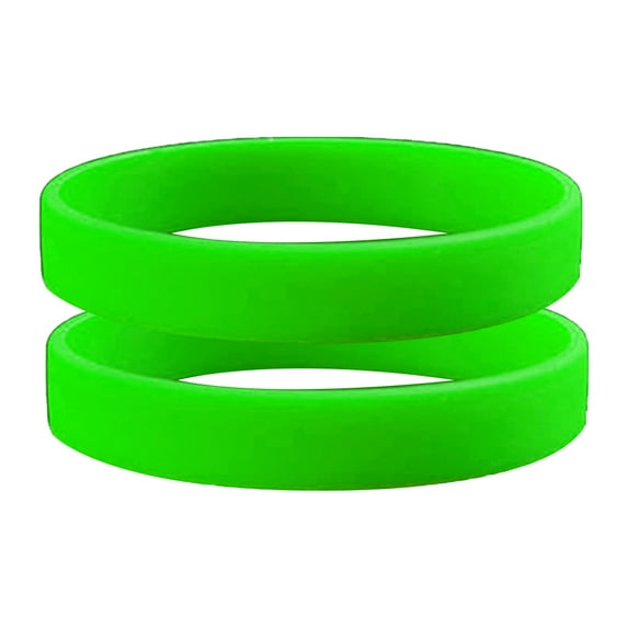 NUZYZ 2Pcs Fashion Silicone Wristbands Wrist Bands Solid Color Sports Design Bracelets Green