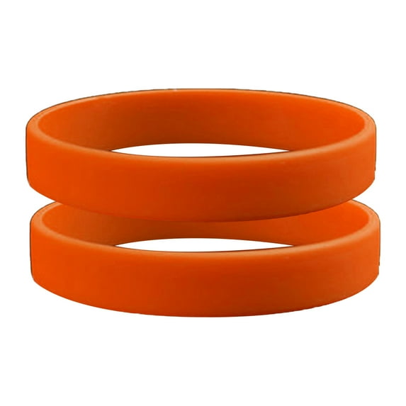 NUZYZ 2Pcs Fashion Silicone Wristbands Wrist Bands Solid Color Sports Design Bracelets Orange