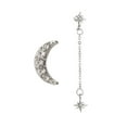 thumbnail image 1 of NUZYZ 2Pcs/Set Earring Moon Star Chain Rhinestone Alloy Ear Stud for Women, 1 of 8