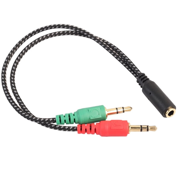 NUZYZ 3.5mm 2 Male Plug to 1 Female Jack Audio Mic Headset Splitter Adapter Cable