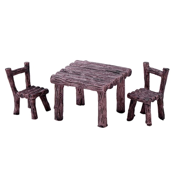 NUZYZ 3Pcs/Set Table Chair Micro Landscape Ornament Fairy Garden Miniature Decor
